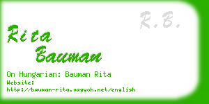 rita bauman business card